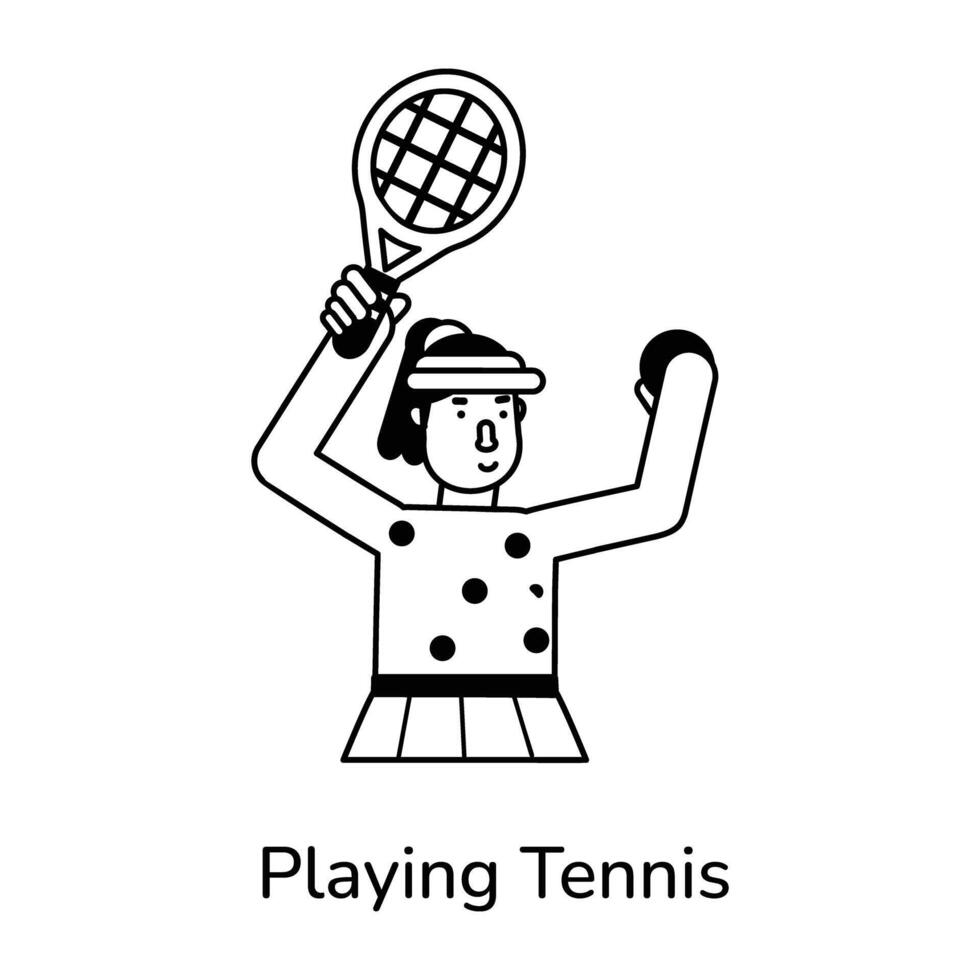 Trendy Playing Tennis vector