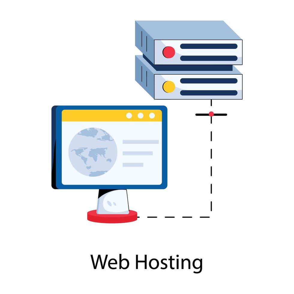 Trendy Web Hosting vector