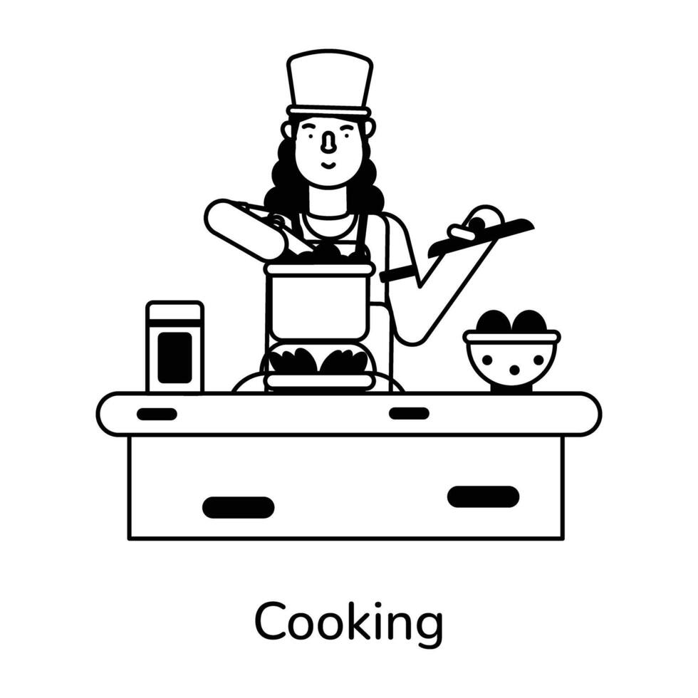 conceptos de cocina de moda vector