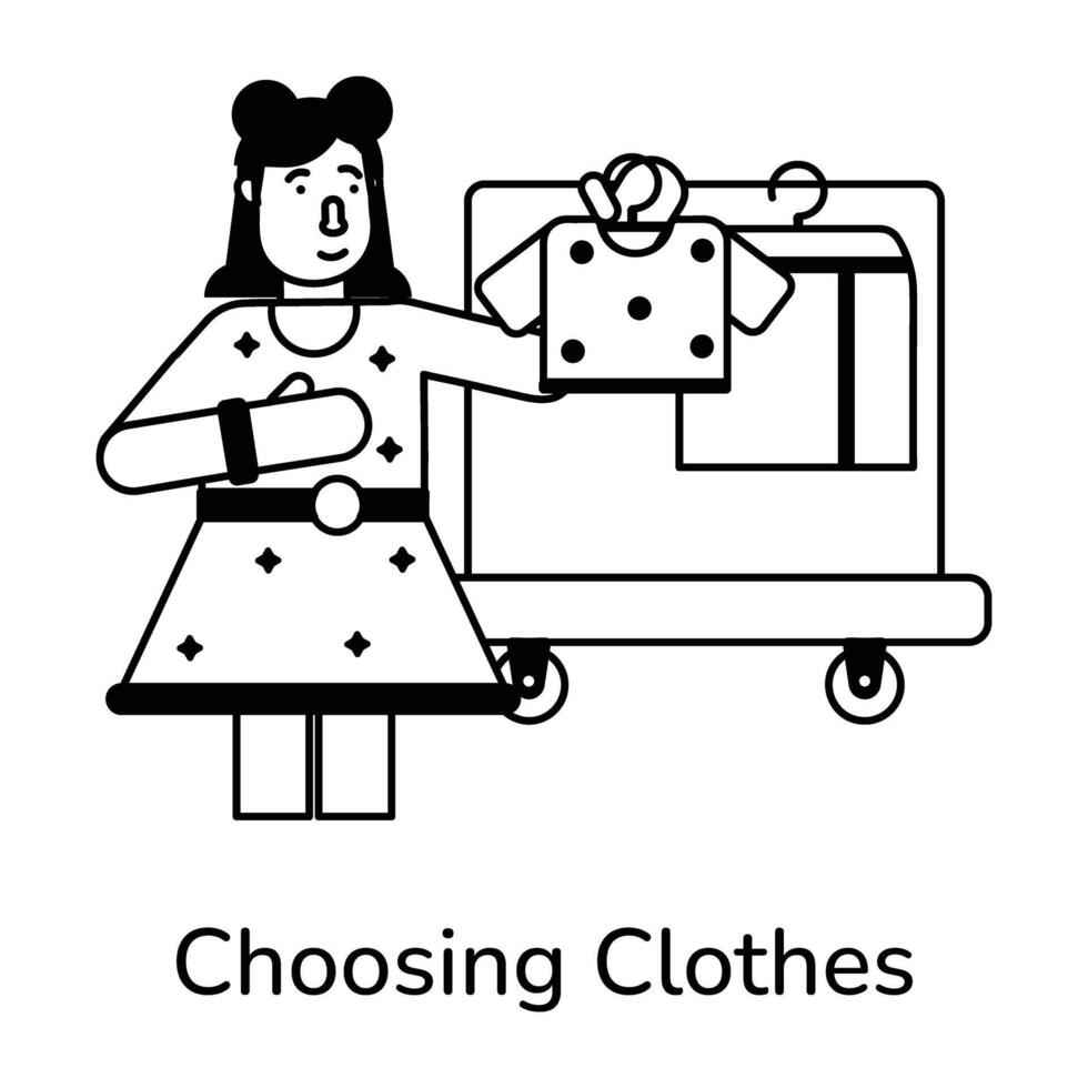 Trendy Choosing Clothes vector
