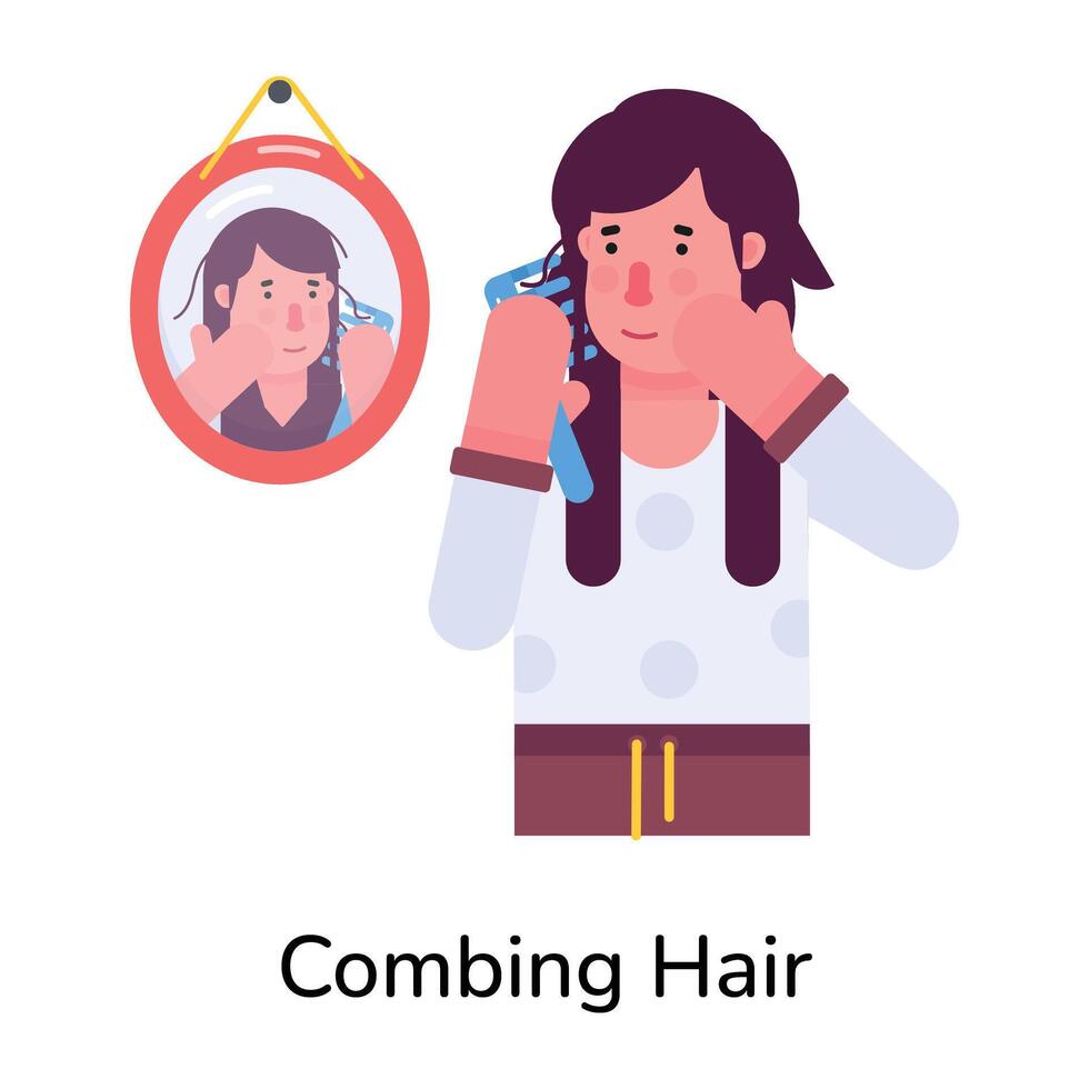 Trendy Combing Hair vector