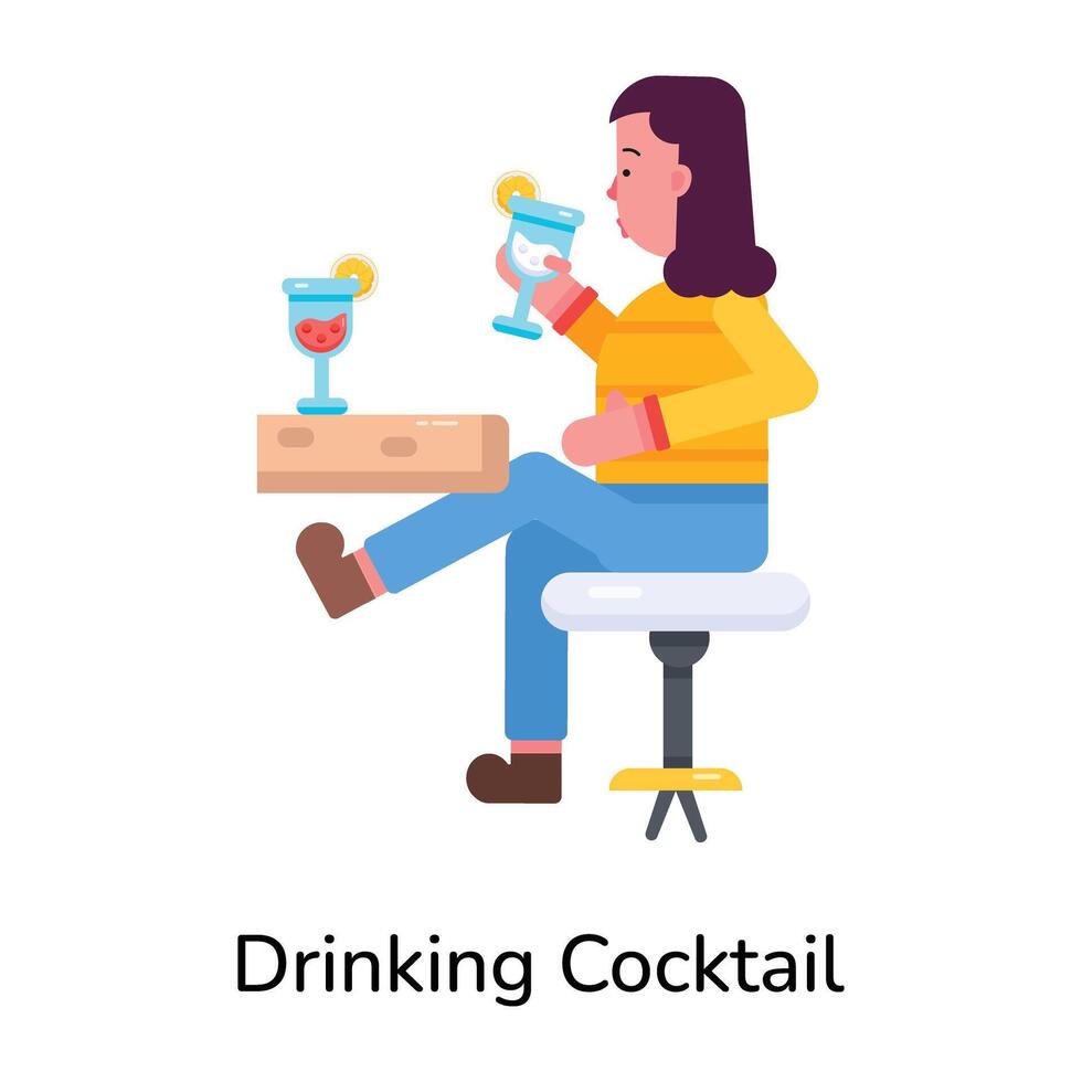 Trendy Drinking Cocktail vector