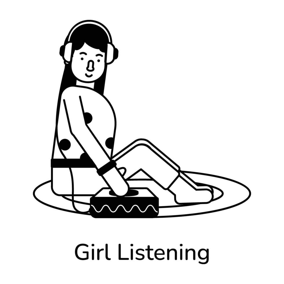 Trendy Girl Listening vector