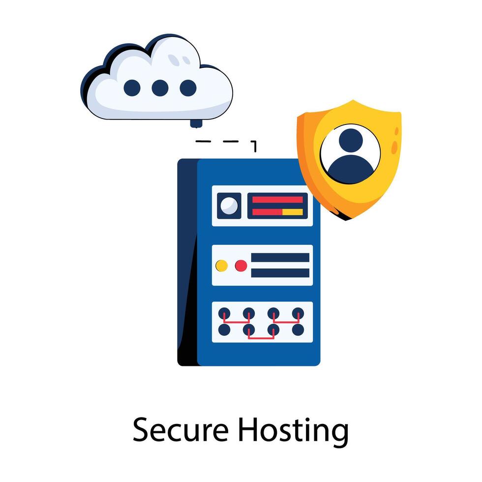 Trendy Secure Hosting vector