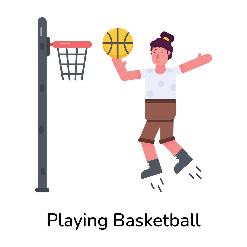 Trendy Playing Basketball vector