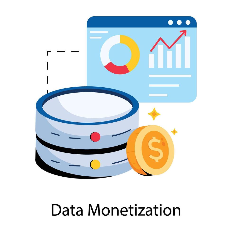 Trendy Data Monetization vector