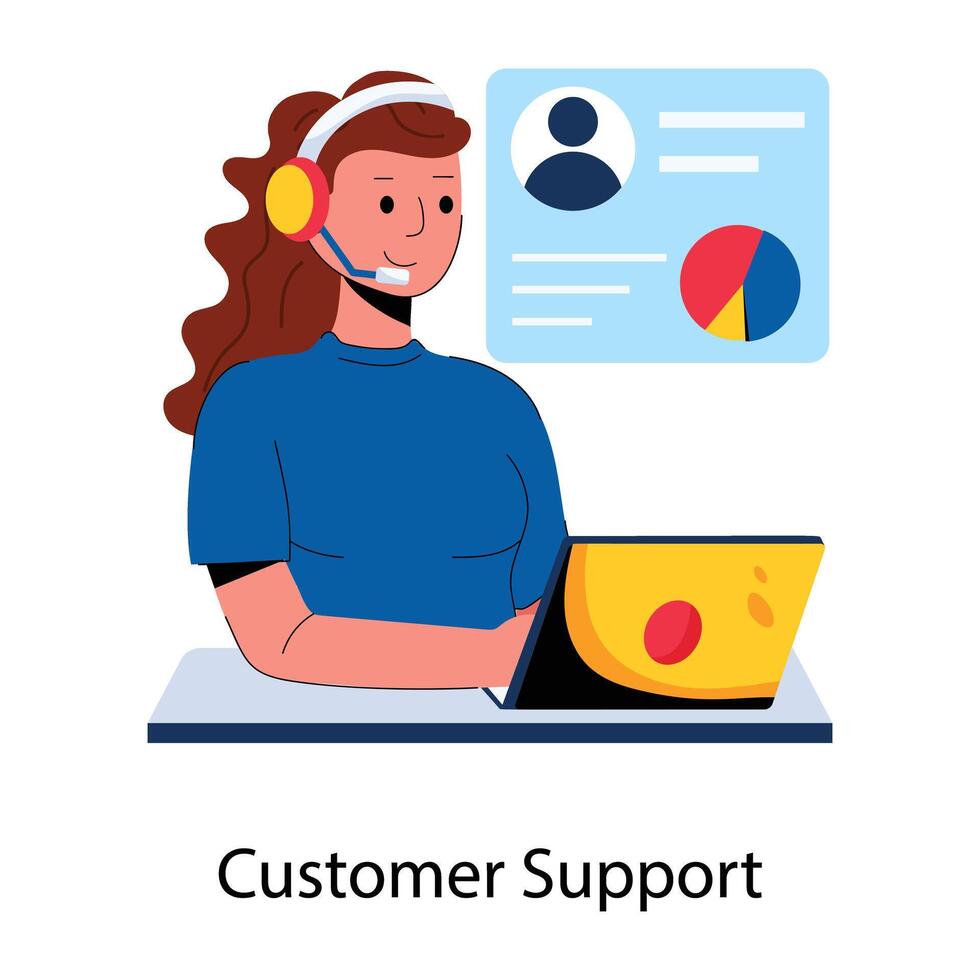 Trendy Customer Support vector