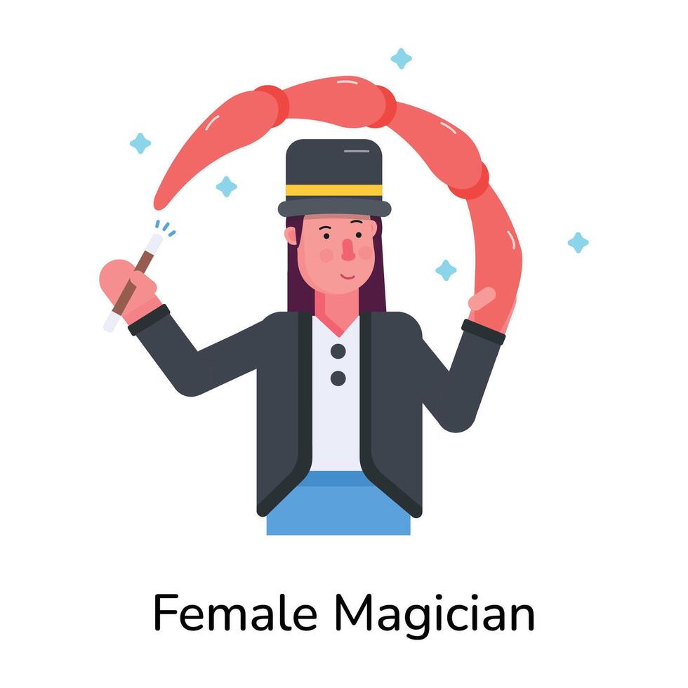 Trendy Female Magician vector