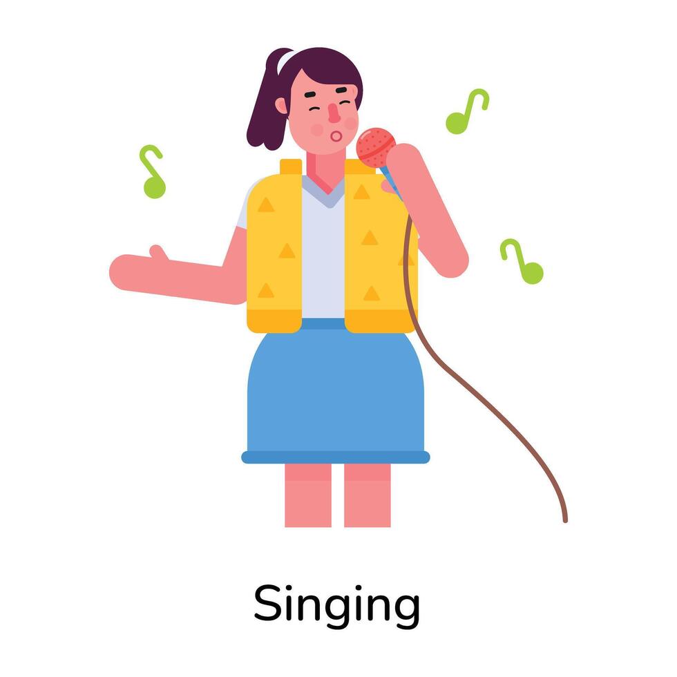 Trendy Singing Concepts vector