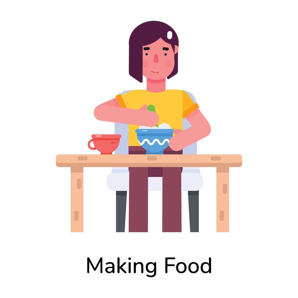 Trendy Making Food vector