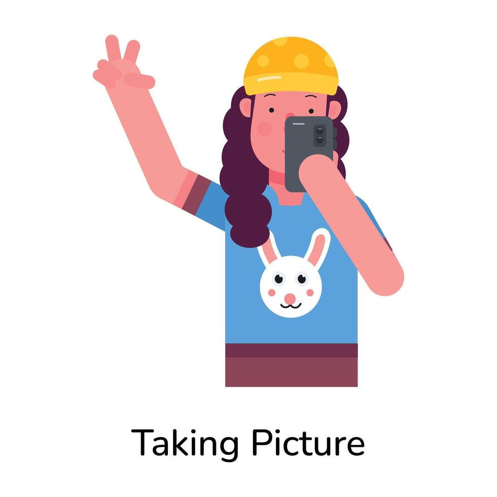 Trendy Taking Picture vector