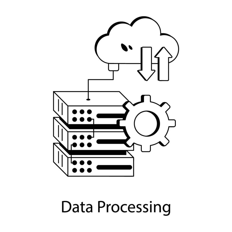 Trendy Data Processing vector