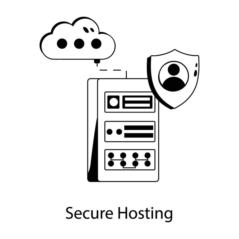 Trendy Secure Hosting vector