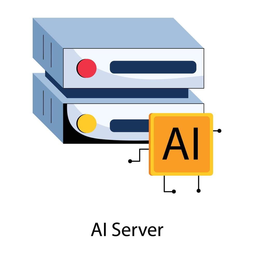 Trendy AI Server vector