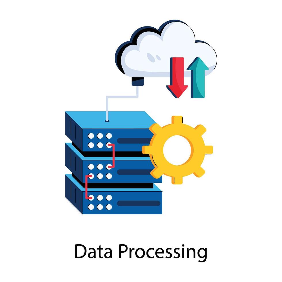 Trendy Data Processing vector