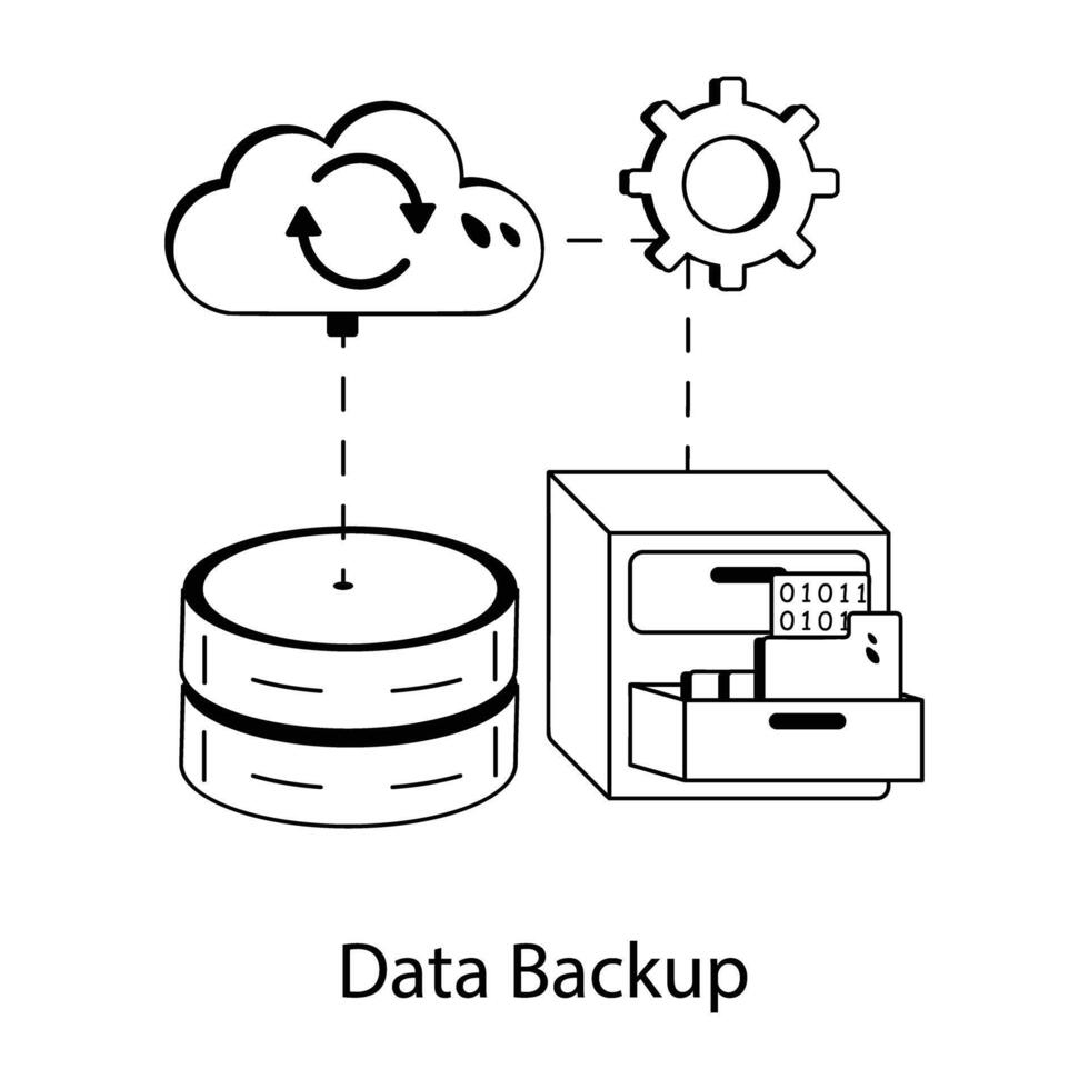 Trendy Data Backup vector