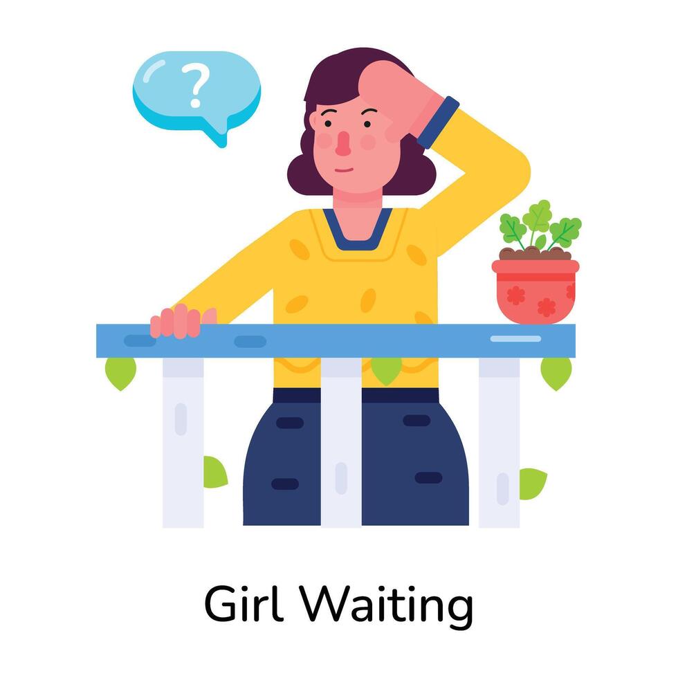 Trendy Girl Waiting vector