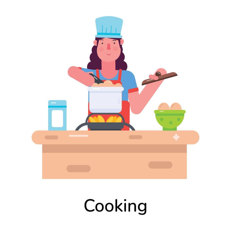 Trendy Cooking Concepts vector