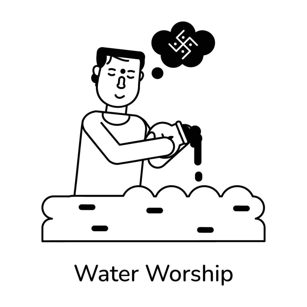 Trendy Water Worship vector