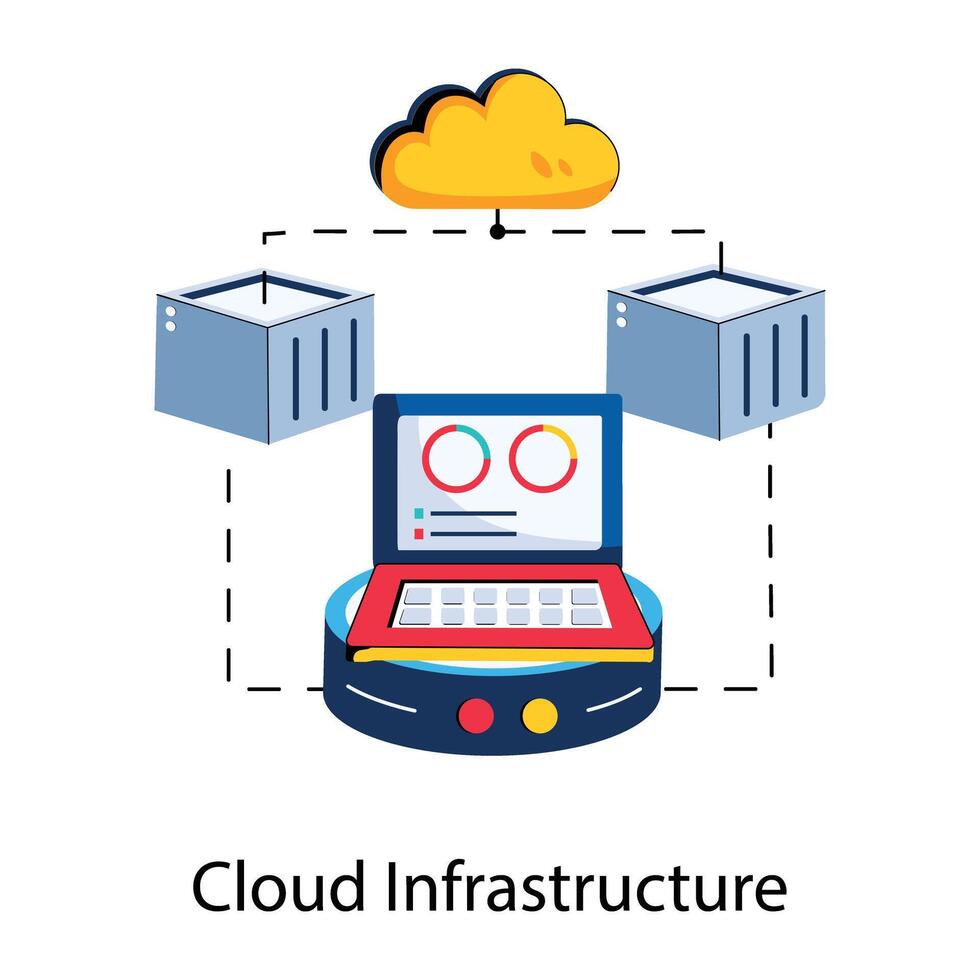 Trendy Cloud Infrastructure vector