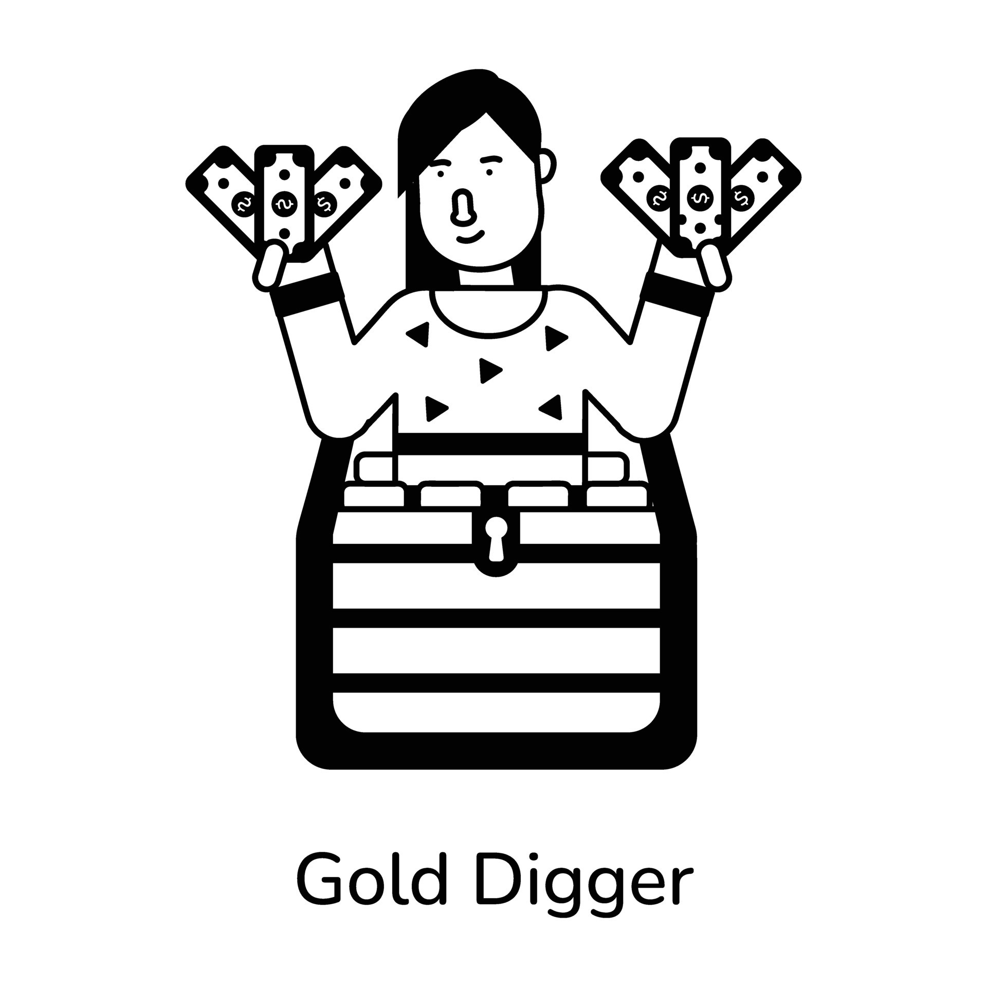 Trendy Gold Digger 43229436 Vector Art at Vecteezy