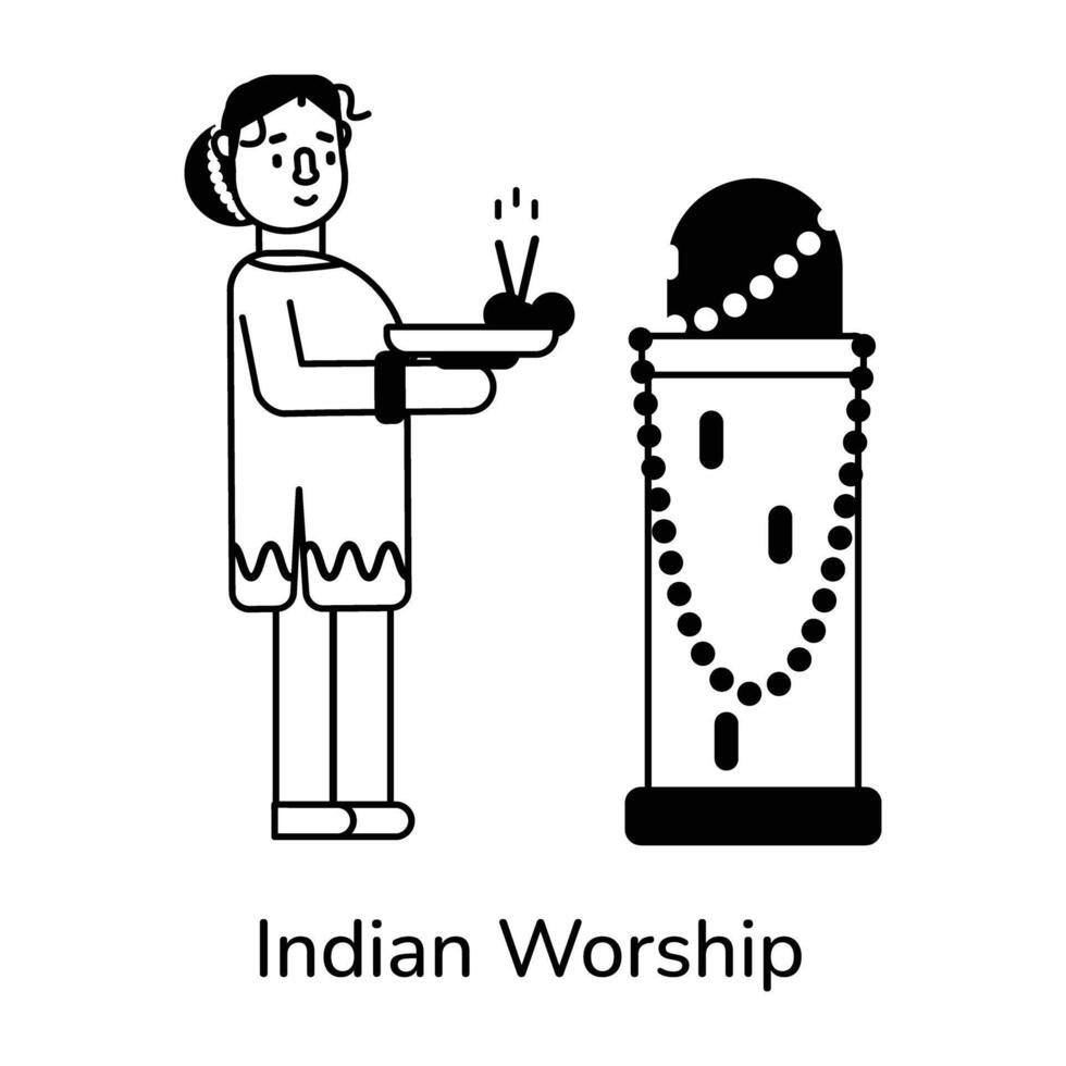 Trendy Indian Worship vector