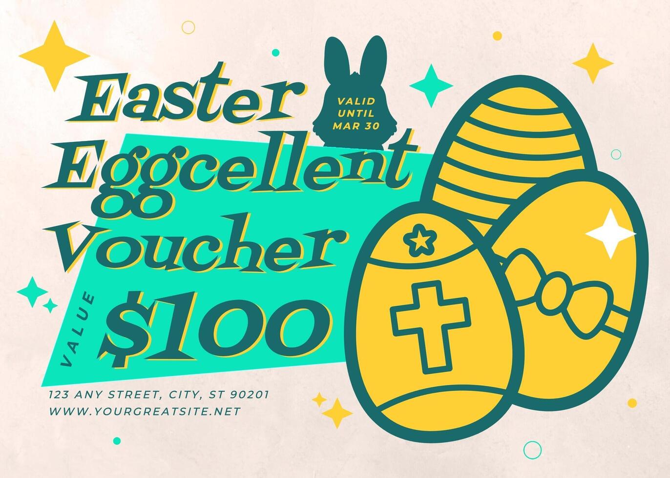 Easter Eggcellent Voucher Card Template