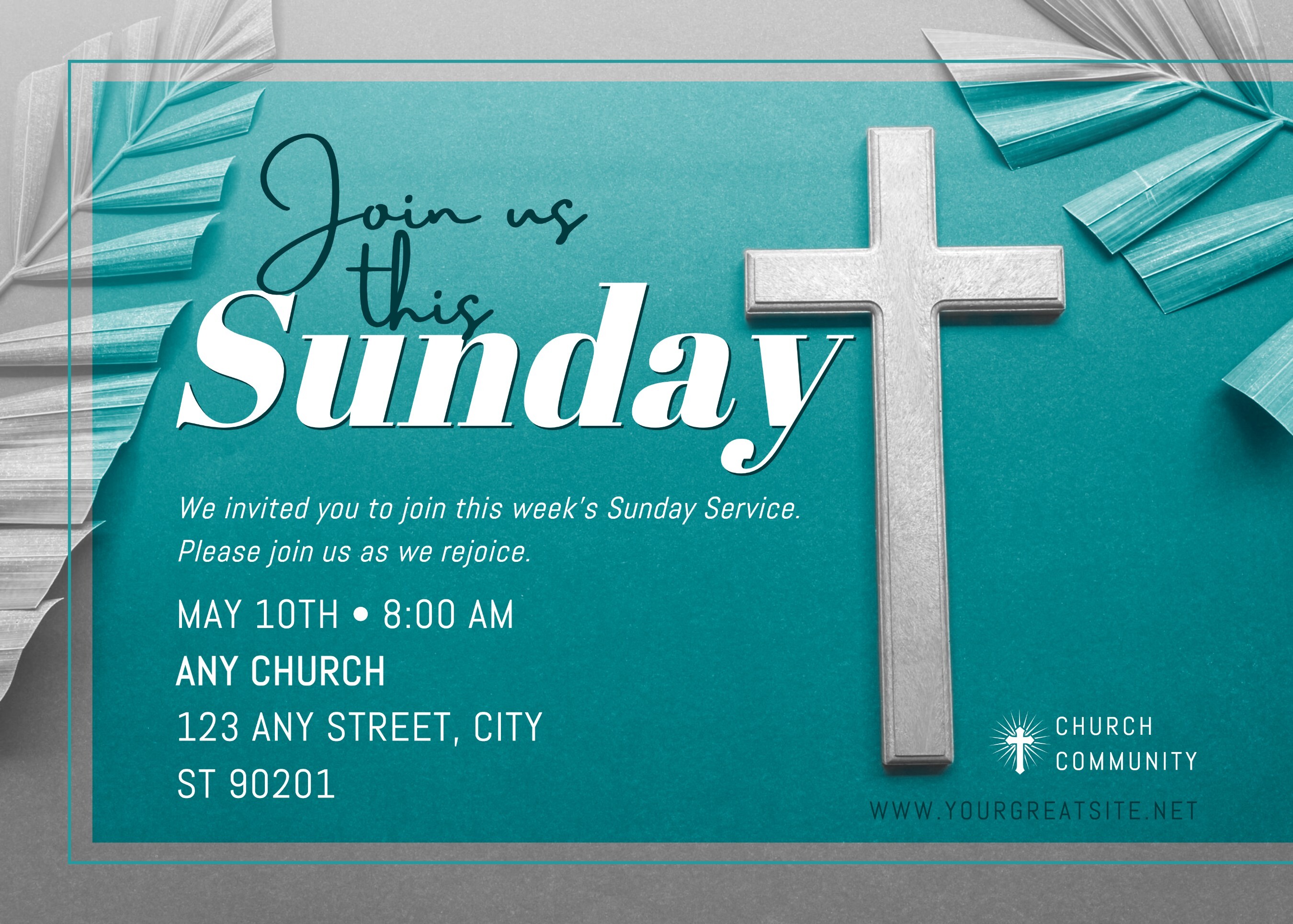 Church Sunday Service Invitation Card Template 43229457 Template church-sunday-service-invitation-card-template-43229457-template