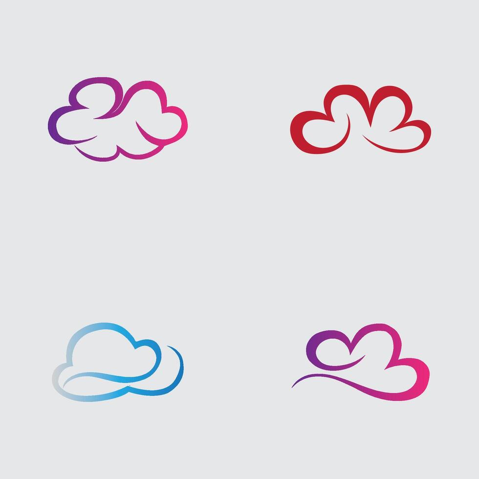 colección de sencillo nube logos y símbolos aislado en gris antecedentes vector