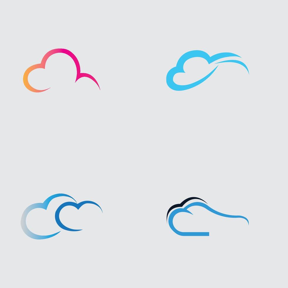 colección de sencillo nube logos y símbolos aislado en gris antecedentes vector