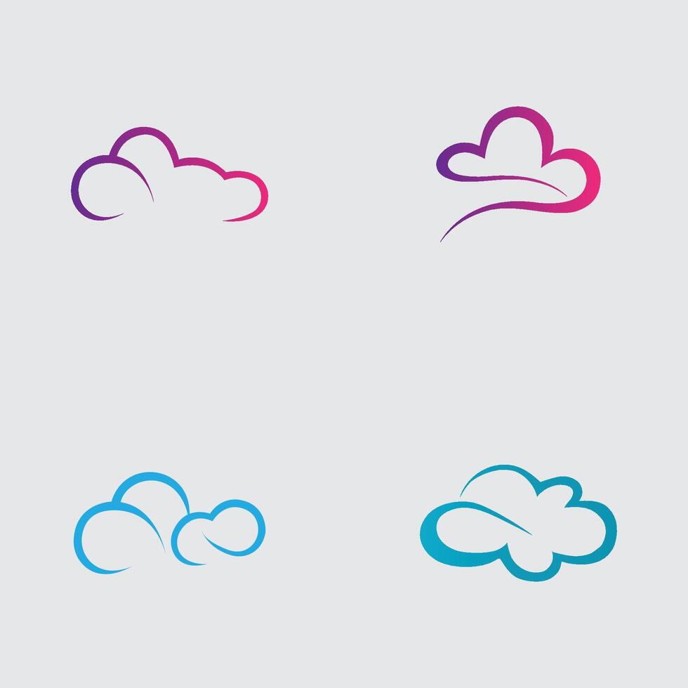 colección de sencillo nube logos y símbolos aislado en gris antecedentes vector