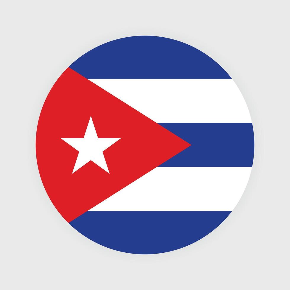 National flag of Cuba. Cuba Flag. Cuba Round flag. vector
