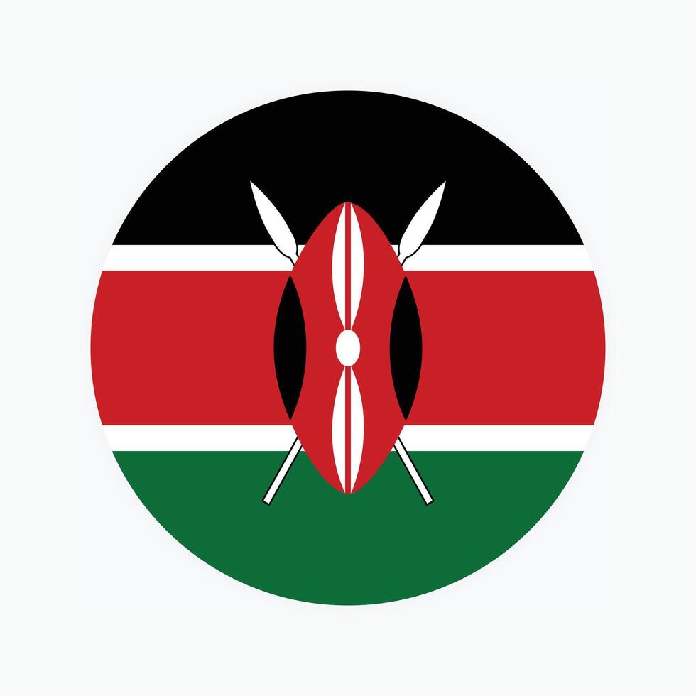 nacional bandera de Kenia. Kenia bandera. Kenia redondo bandera. vector