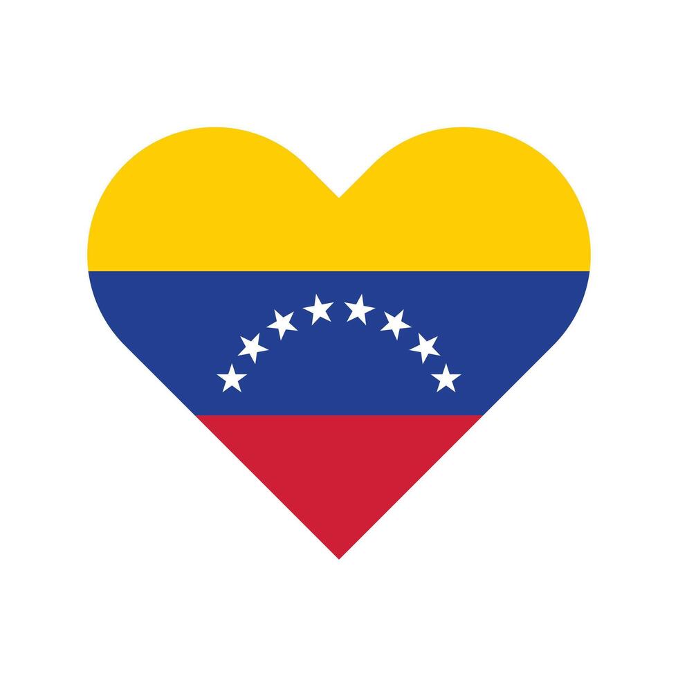 National flag of Venezuela. Venezuela Flag. Venezuela Heart flag. vector