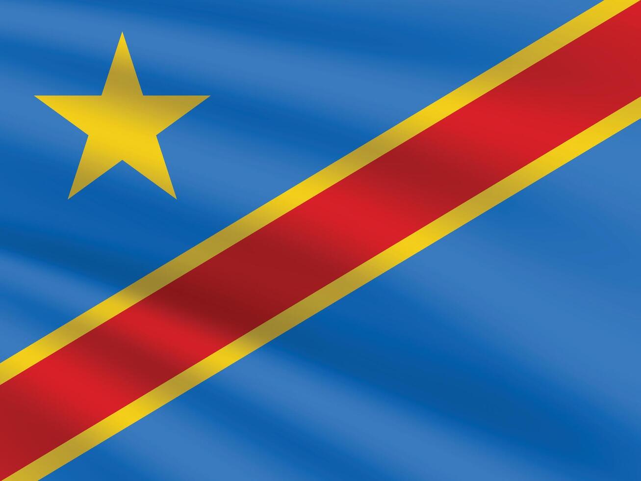 National Flag of Democratic Republic of the Congo. Democratic Republic of the Congo Flag. Waving Democratic Republic of the Congo flag. vector