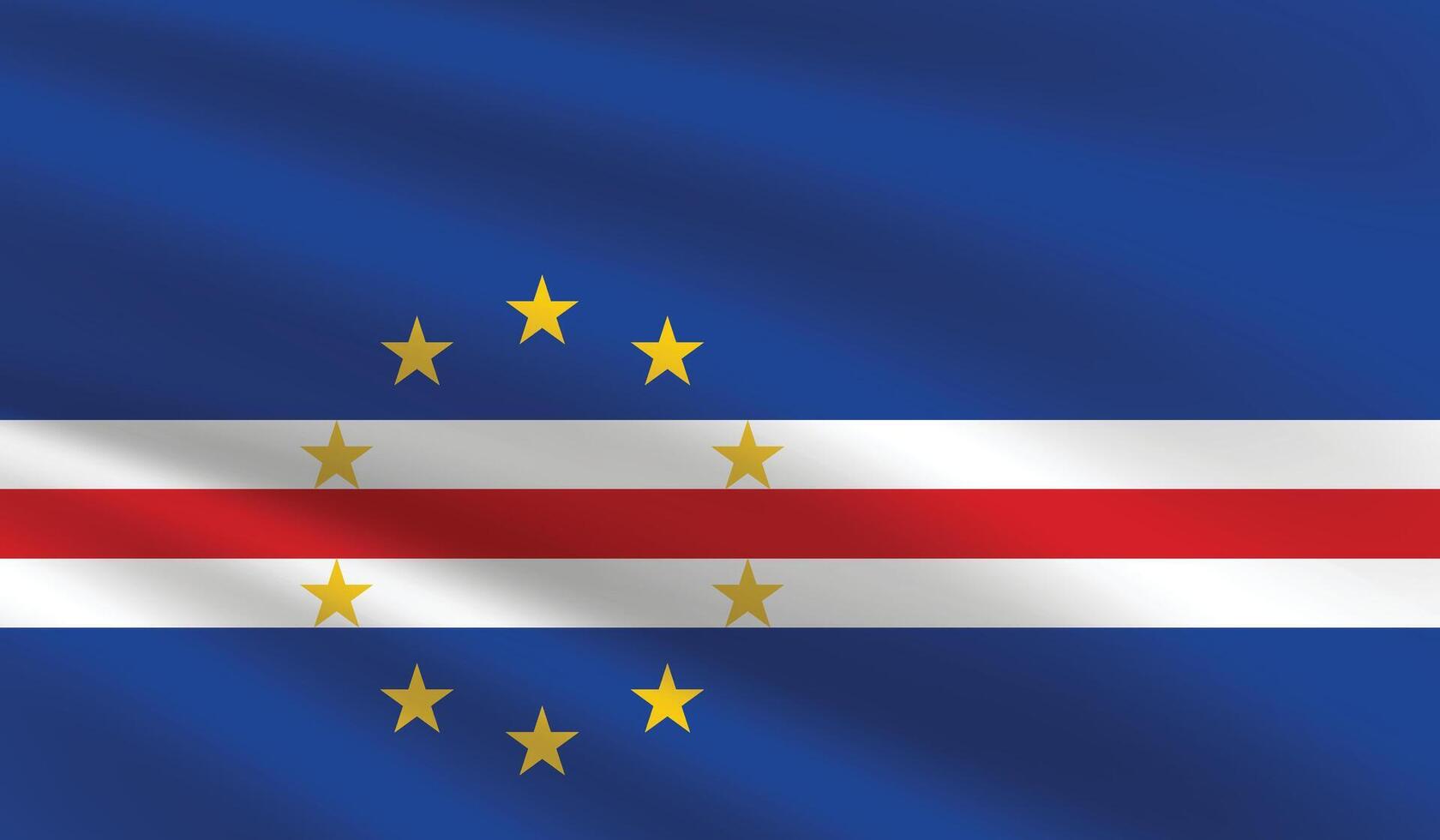 National Flag of Cape Verde. Cape Verde Flag. Waving Cape Verde flag. vector