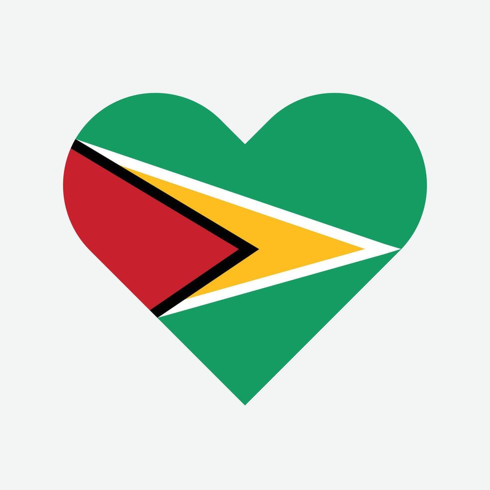 National flag of Guyana. Guyana Flag. Guyana Heart flag. vector