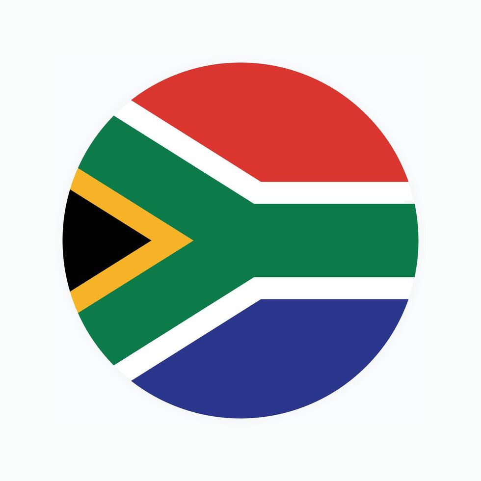 National Flag of South Africa. South Africa Flag. South Africa Round flag. vector
