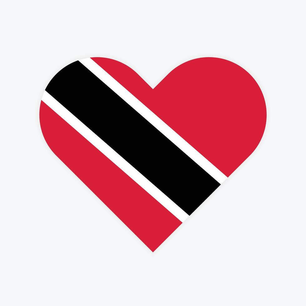 National flag of Trinidad and Tobago. Trinidad and Tobago Flag. Trinidad and Tobago Heart flag. vector