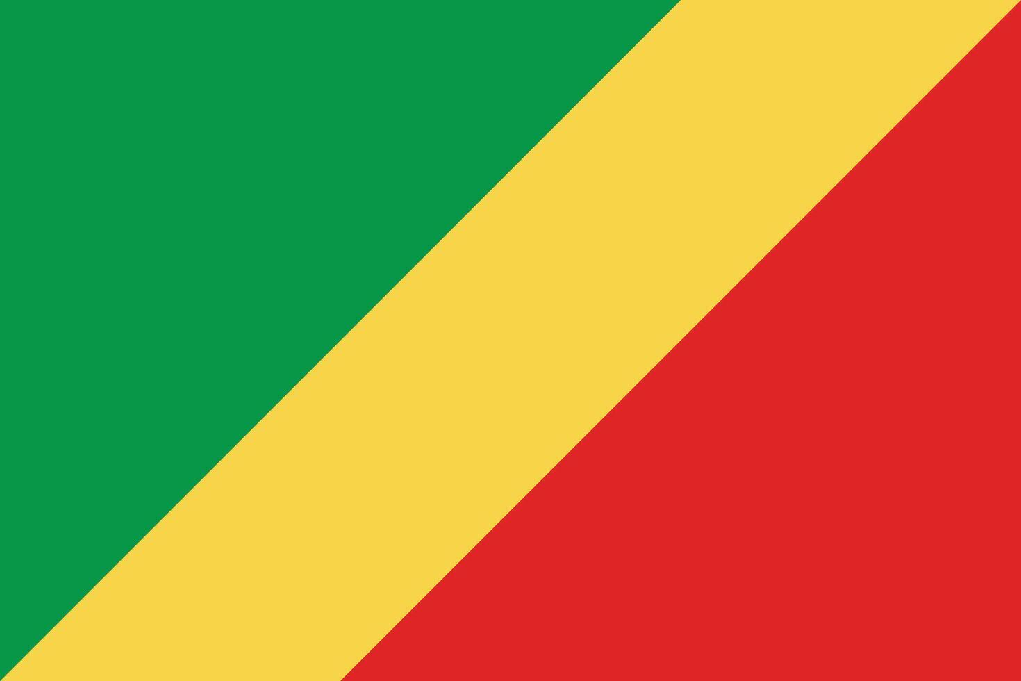 National Flag of Republic of the Congo. Republic of the Congo Flag. vector