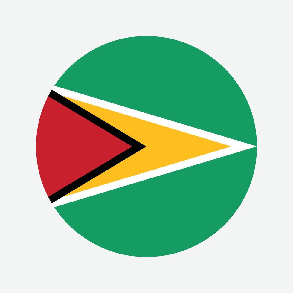 National flag of Guyana. Guyana Flag. Guyana Round flag. vector