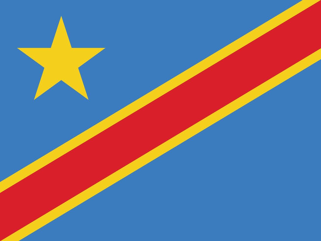 National Flag of Democratic Republic of the Congo. Democratic Republic of the Congo Flag. vector