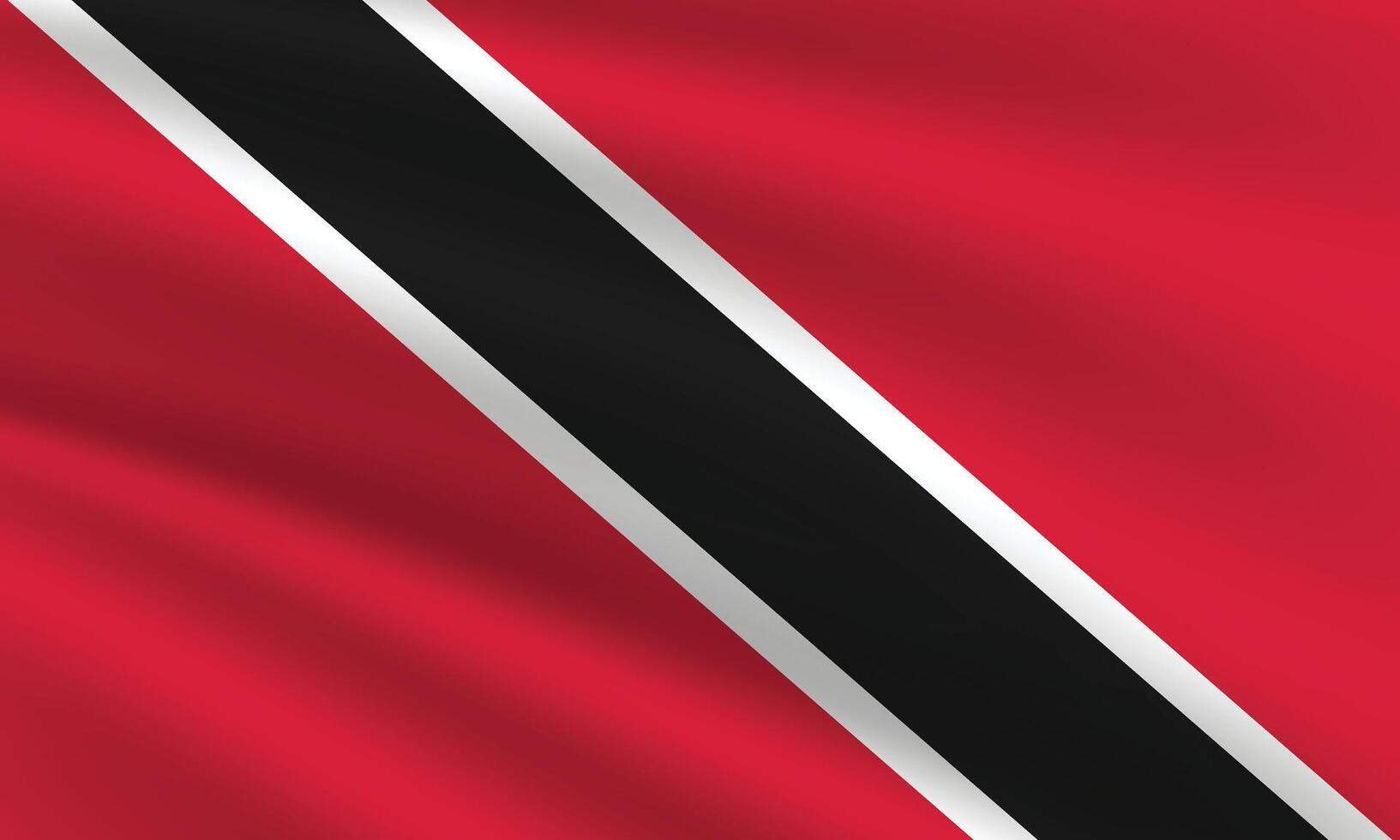 National flag of Trinidad and Tobago. Trinidad and Tobago Flag. Waving Trinidad and Tobago flag. vector