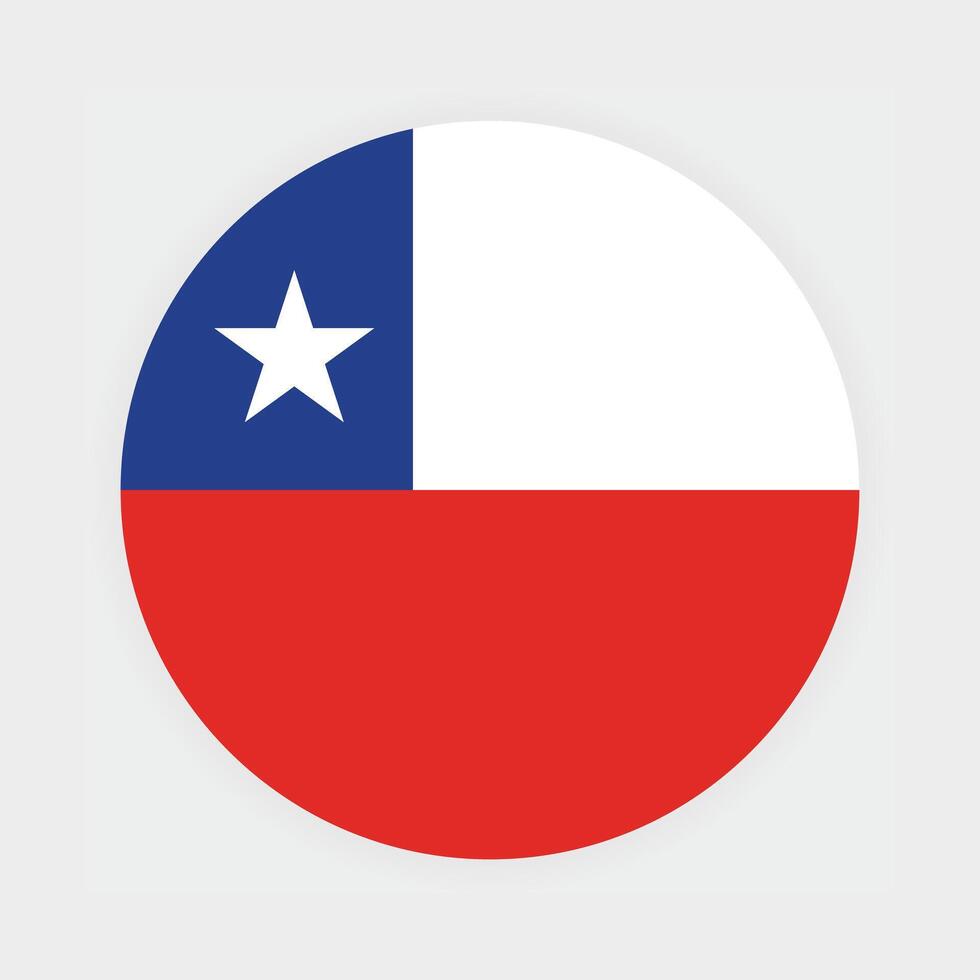 National flag of Chile. Chile Flag. Chile Round flag. vector