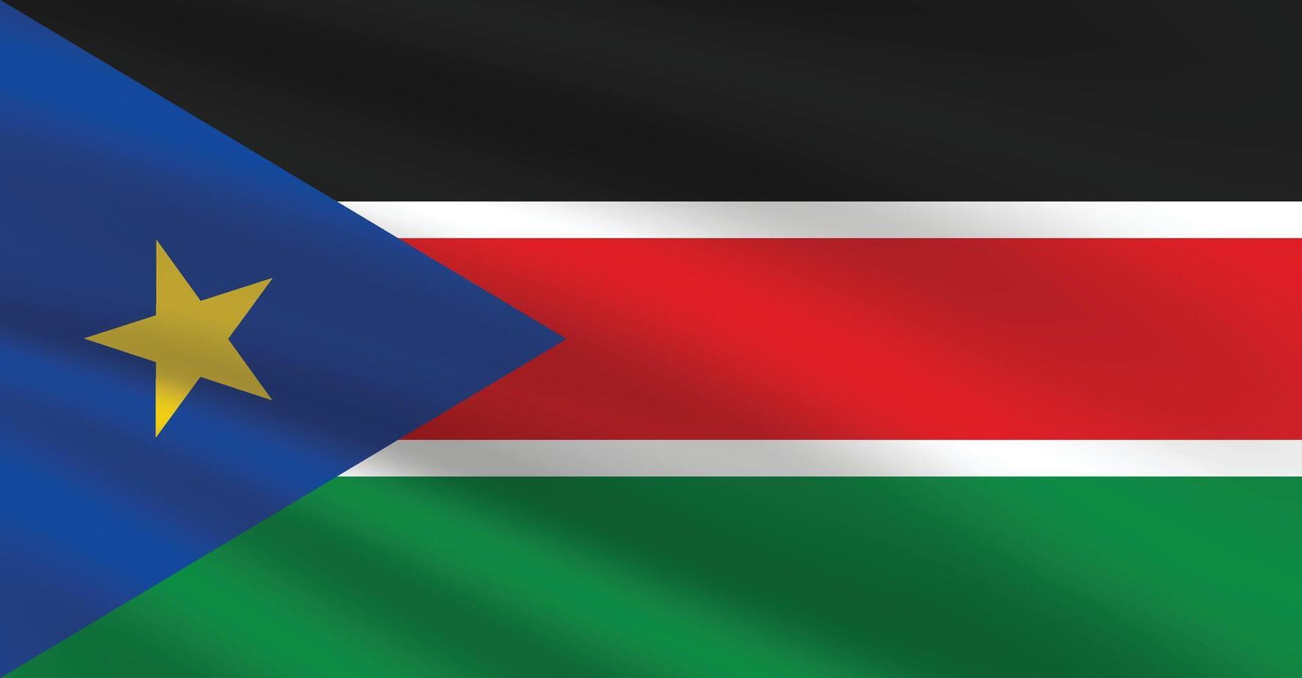 National Flag of South Sudan. South Sudan Flag. Waving South Sudan flag. vector
