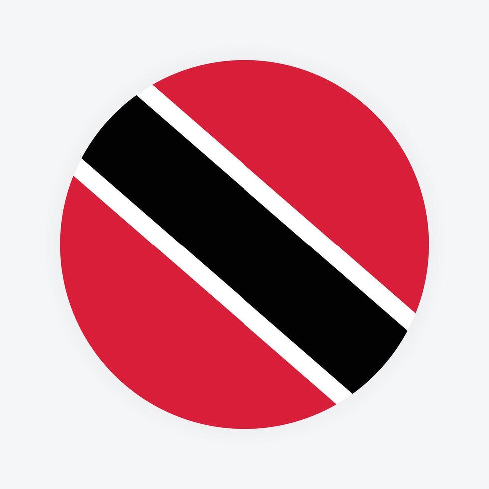 National flag of Trinidad and Tobago. Trinidad and Tobago Flag. Trinidad and Tobago Round flag. vector
