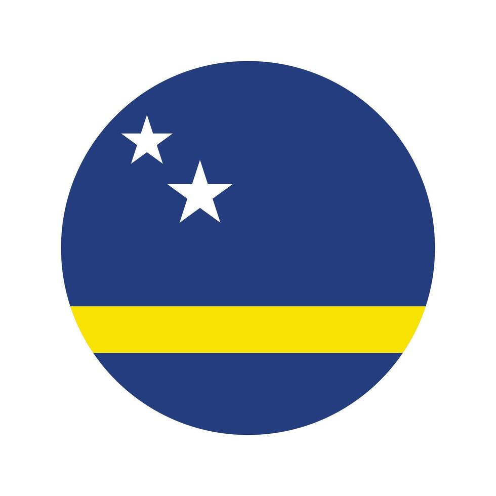 National flag of Curacao. Curacao Flag. Curacao Round flag. vector