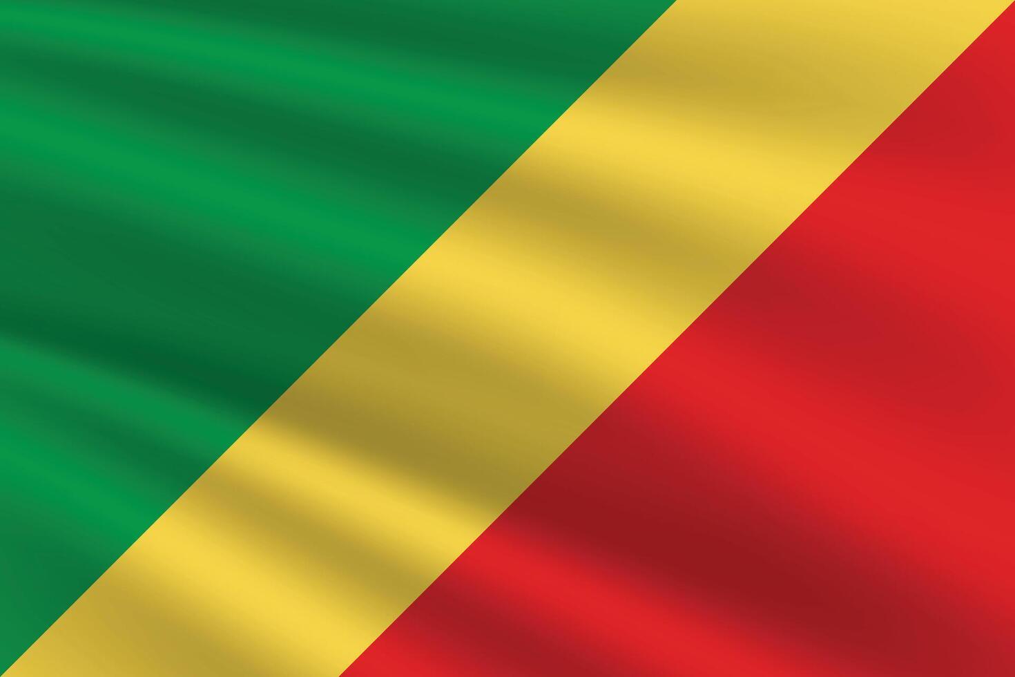 National Flag of Republic of the Congo. Republic of the Congo Flag. Waving Republic of the Congo flag. vector