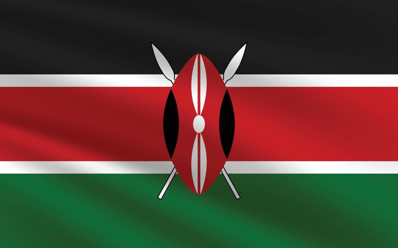 National Flag of Kenya. Kenya Flag. Waving Kenya flag. vector