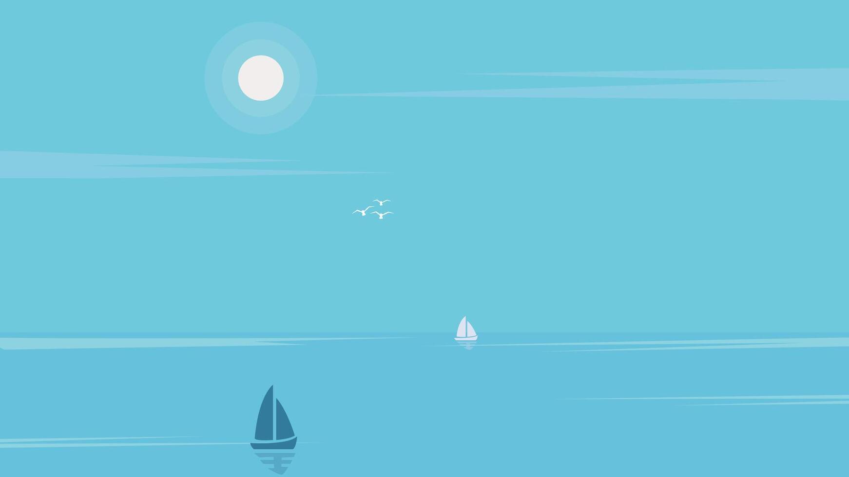 panorama sunset illustration ,blue sky in background summer time, simple illustration vector